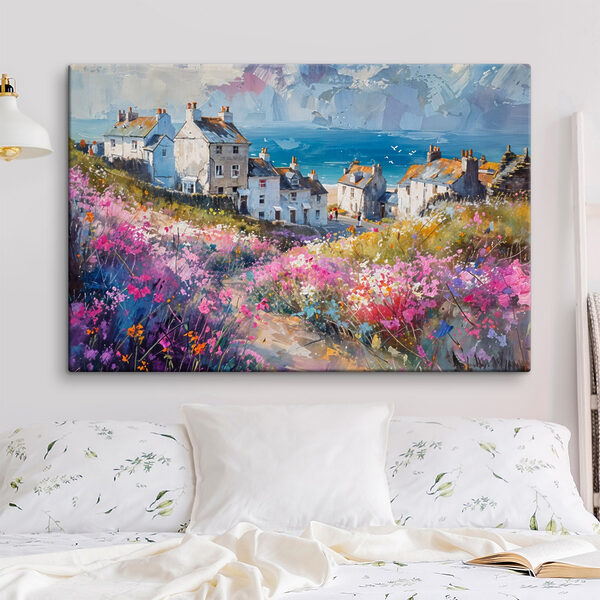 Pictura unui sat cu flori Tablouri Pictura unui sat cu flori