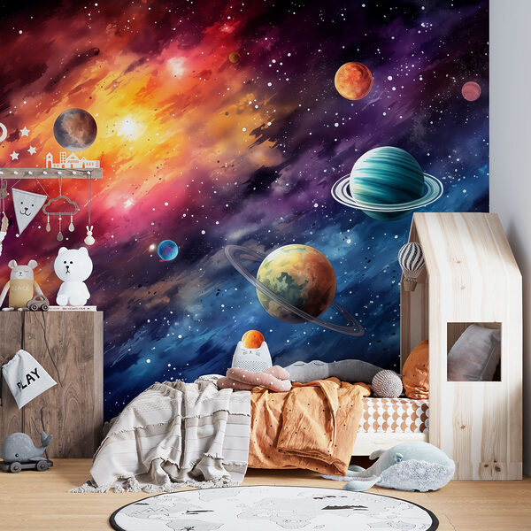 Planete pe cer cu planete Fototapet Planete pe cer cu planete