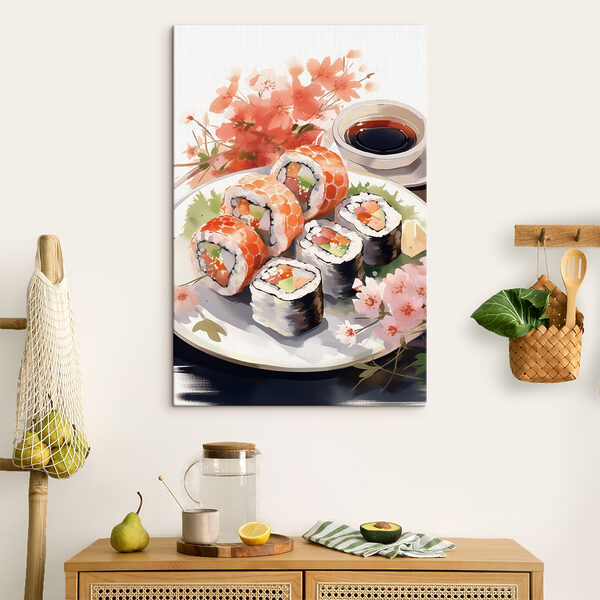 Farfurie de sushi și sos Tablouri Farfurie de sushi și sos