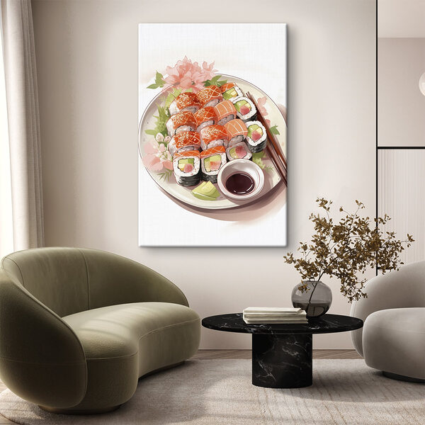 Placă de sushi cu bețișoare Tablouri Placă de sushi cu bețișoare