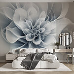 Fototapet Elegant monocrom design floral vârtejuri