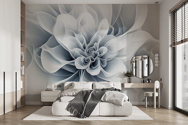Elegant monocrom design floral vârtejuri Fototapet Elegant monocrom design floral vârtejuri
