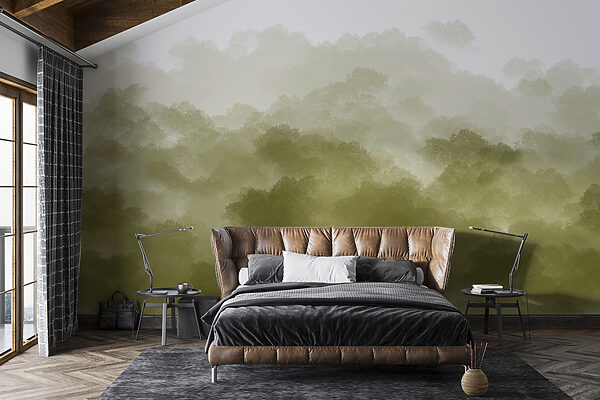 Fototapet Fototapet Fum verde în aer (SKU: w01880)
