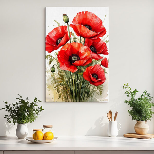 Pictura de flori roșii Tablouri Pictura de flori roșii