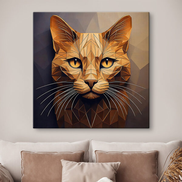 Pisică cu un design low poly Tablouri Pisică cu un design low poly