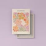 Tablouri Model floral colorat pe un fundal roz