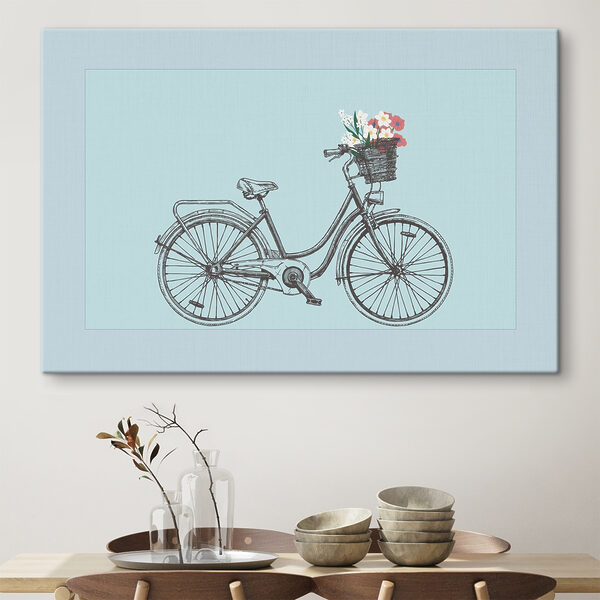 Bicicletă cu flori într-un coș Tablouri Bicicletă cu flori într-un coș