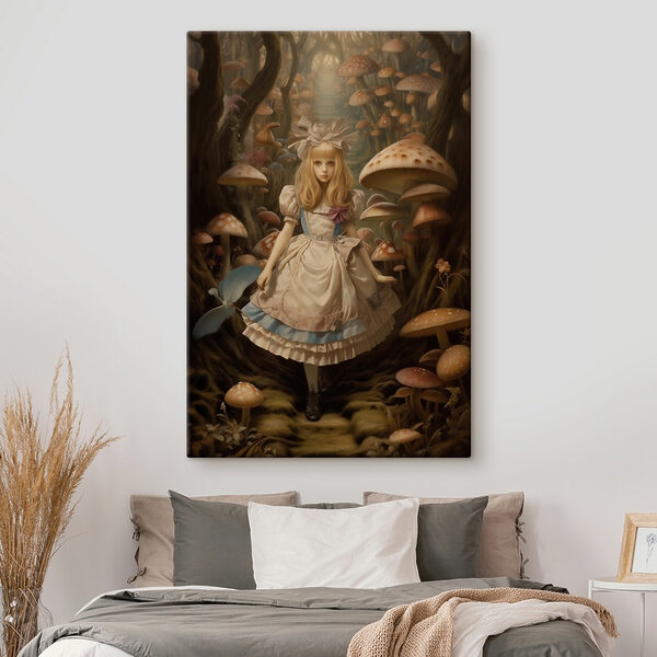 Fată într-o rochie într-o pădure Tablouri Fată într-o rochie într-o pădure
