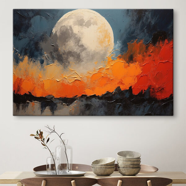 Pictura de o lună și foc Tablouri Pictura de o lună și foc