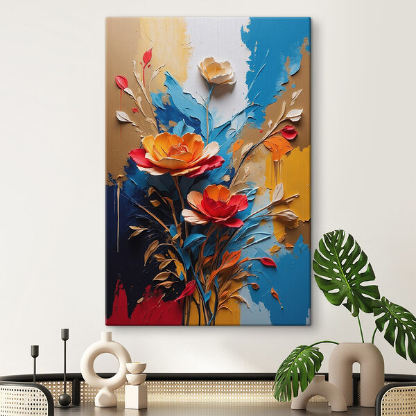 Pictura de flori și frunze Tablouri Pictura de flori și frunze