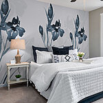 Fototapet Design floral elegant în tonuri reci