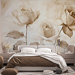 Fototapet Pictura de trandafiri cu frunze