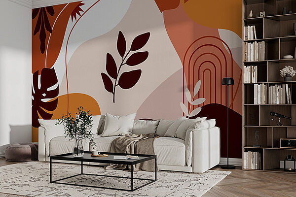 Fototapet Forme și culori botanice abstracte