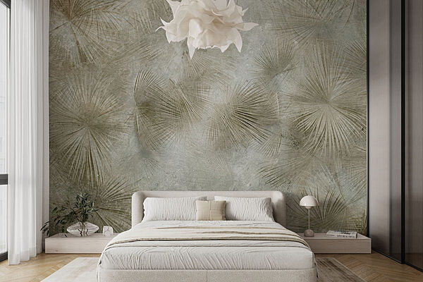 Fototapet Frunzele luxuriante de palmier creează modele liniștitoare