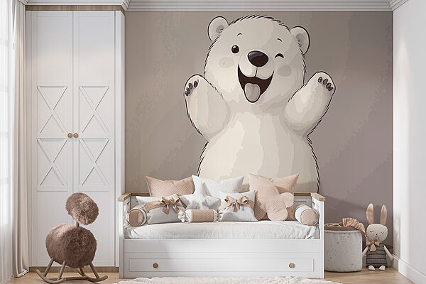 Desen animat al unui urs polar Fototapet Desen animat al unui urs polar