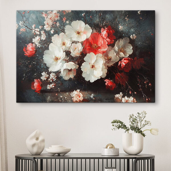 Pictura de flori pe o masă Tablouri Pictura de flori pe o masă