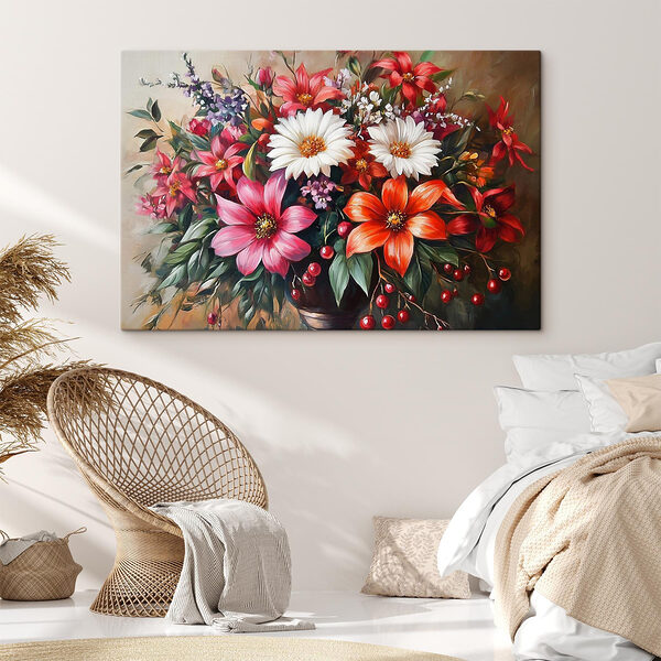 Pictura de flori într-o vază Tablouri Pictura de flori într-o vază