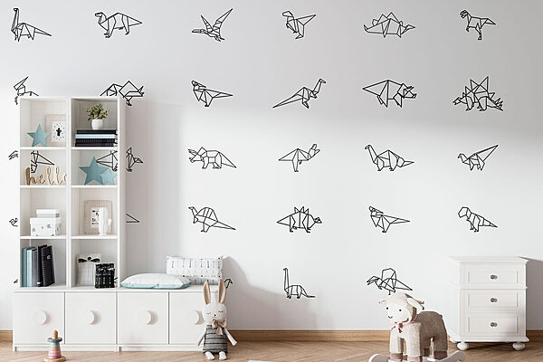 Grup de animale origami Fototapet Grup de animale origami