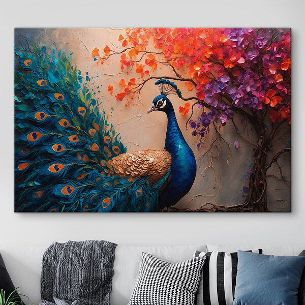 Pictura unui păun Tablouri Pictura unui păun