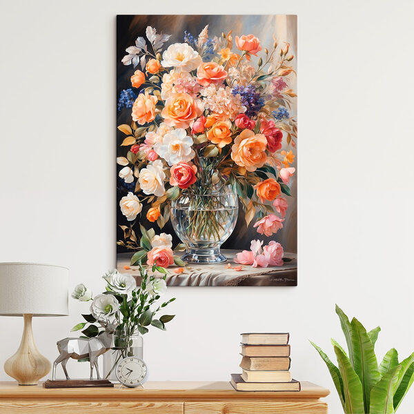 Pictura de flori într-o vază Tablouri Pictura de flori într-o vază
