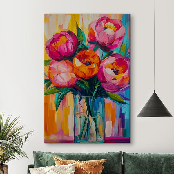 Pictura de flori într-o vază Tablouri Pictura de flori într-o vază