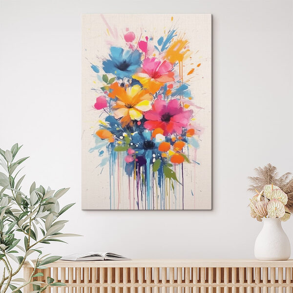 Pictura de flori pe un fundal alb Tablouri Pictura de flori pe un fundal alb
