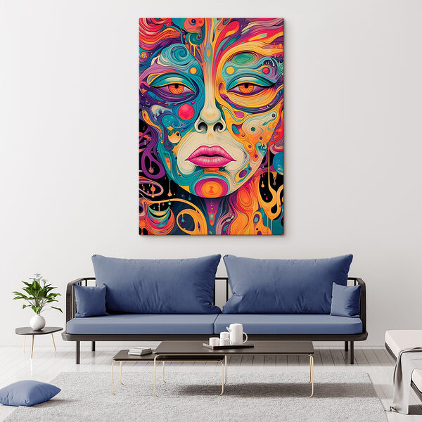 Față colorată cu ochi și buze Tablouri Față colorată cu ochi și buze