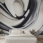 Fototapet Design spiralat alb și negru