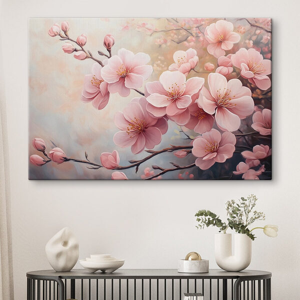 Pictura de flori roz Tablouri Pictura de flori roz