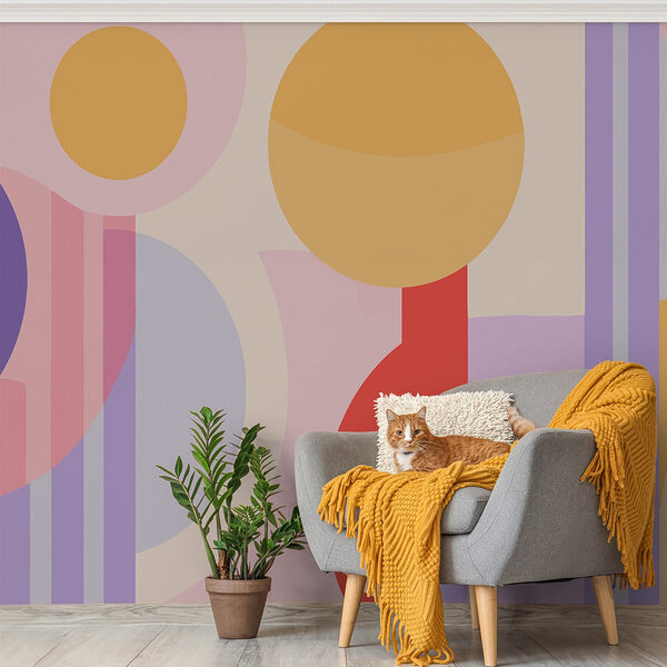 Piesă de artă colorată cu cercuri și cercuri Fototapet Piesă de artă colorată cu cercuri și cercuri