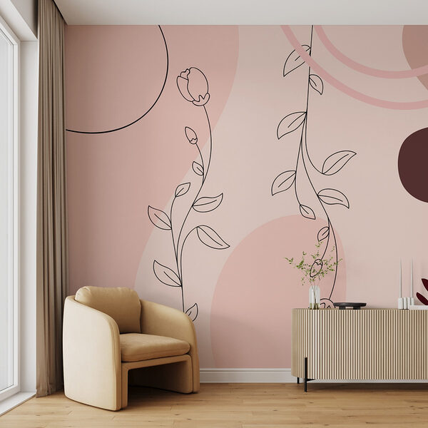Design elegant de artă florală Fototapet Design elegant de artă florală