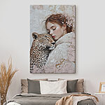 Tablouri Femeie cu un leopard