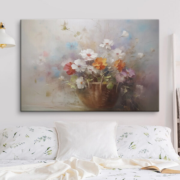 Pictura de flori într-un coș Tablouri Pictura de flori într-un coș