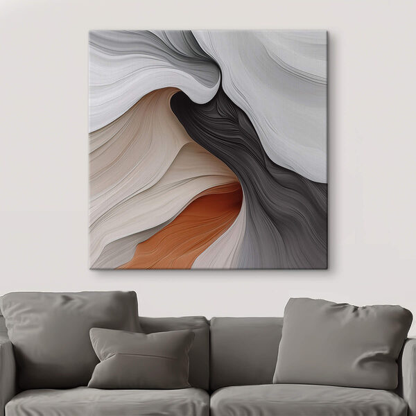 Tablouri Linii fluide în tonuri pământii