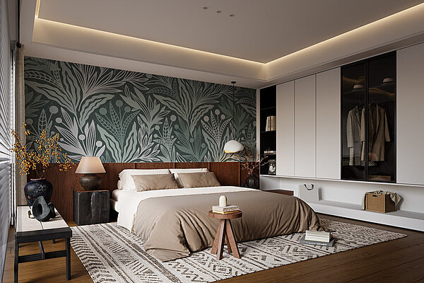 Fototapet Model de frunze și fructe de pădure