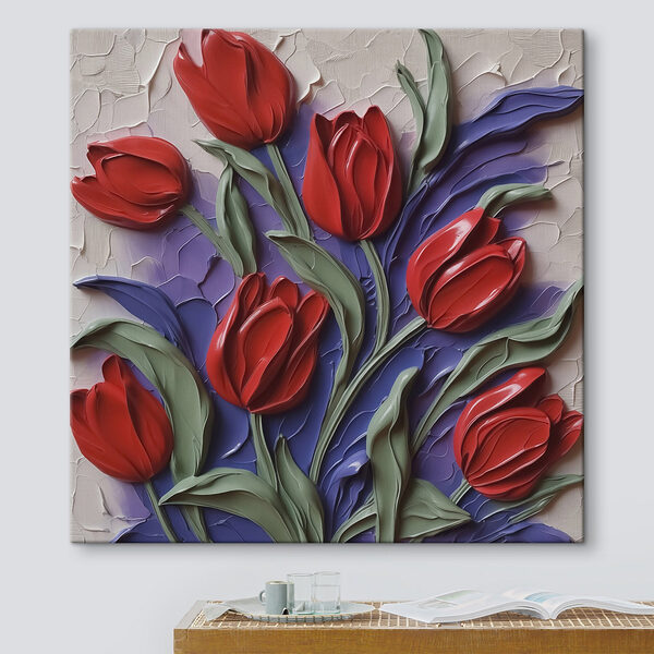 Pictura de flori roșii Tablouri Pictura de flori roșii