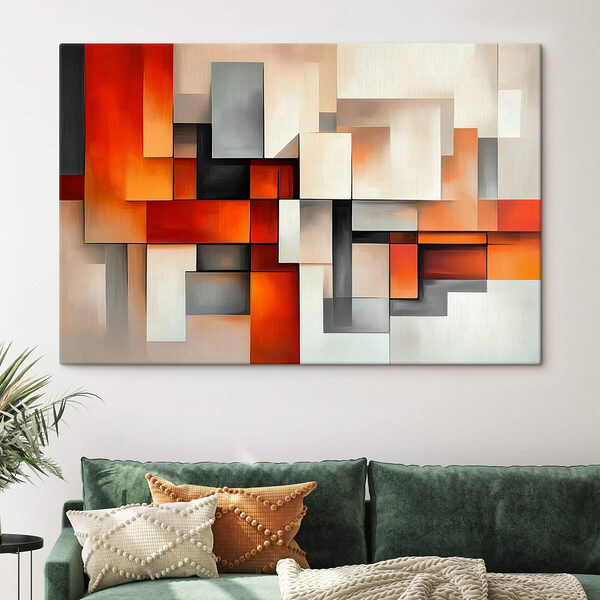 Piesă de artă colorată din pătrate Tablouri Piesă de artă colorată din pătrate