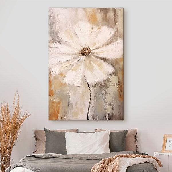Tablouri Floare albă cu centru maro