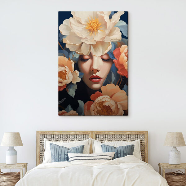 Tablouri Femeie cu flori în jurul capului