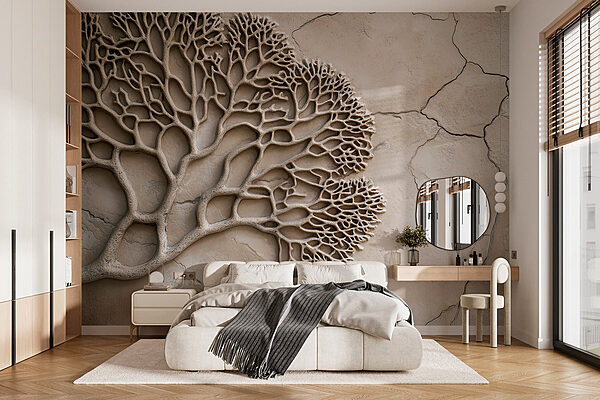 Fototapet Coral pe o suprafață de beton (SKU: w02908) Fototapet Fototapet Coral pe o suprafață de beton (SKU: w02908)
