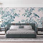 Fototapet Wallpaper cu flori și copaci