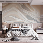 Fototapet Wall murals White and grey swirls
