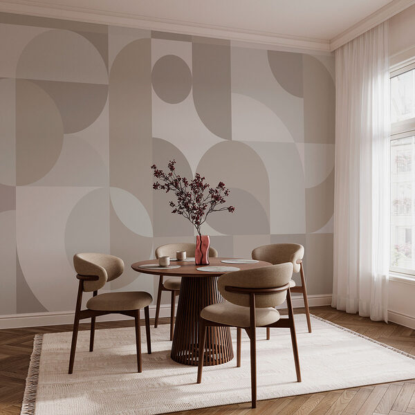 Fototapet Model geometric gri și alb (SKU: w03058) Fototapet Fototapet Model geometric gri și alb (SKU: w03058)