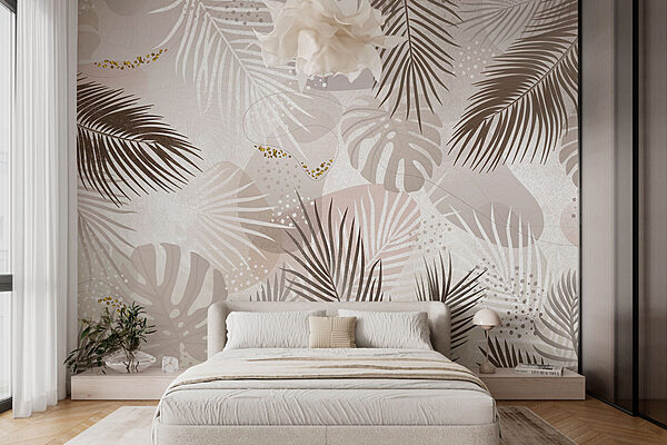 Design de frunze chic inspirat din natură Fototapet Design de frunze chic inspirat din natură