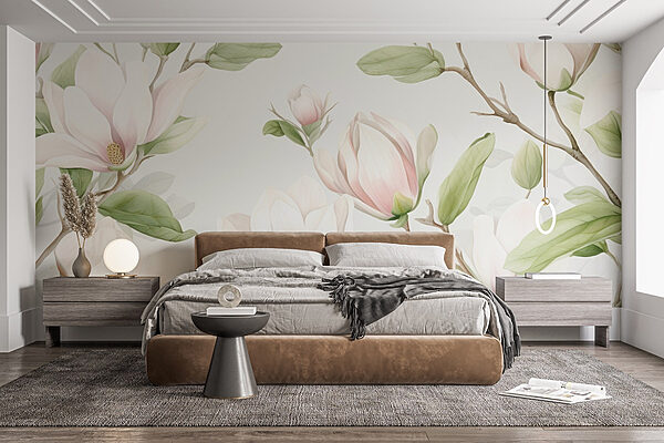 Magnolii delicate în nuanțe moi Fototapet Magnolii delicate în nuanțe moi