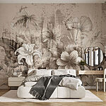Fototapet Delicate florale schiță de design lucrare de artă