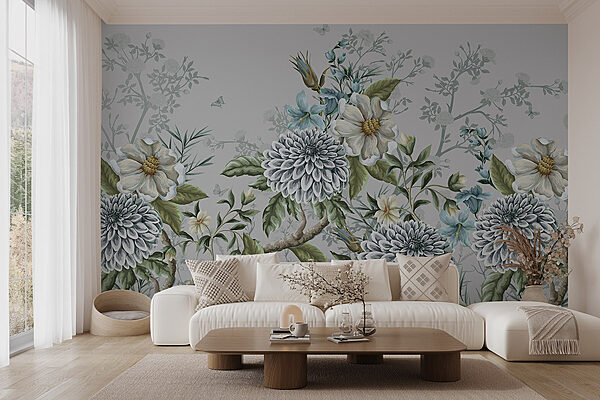 Design floral elegant cu tonuri atenuate Fototapet Design floral elegant cu tonuri atenuate