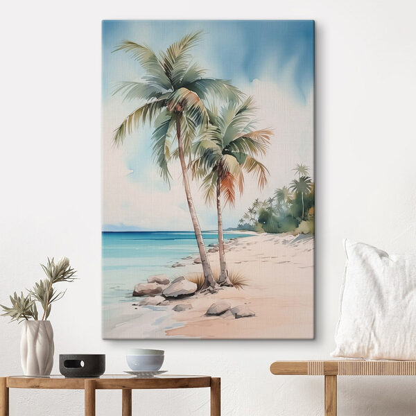 Canvas prints Palm trees on a beach Tablouri Canvas prints Palm trees on a beach