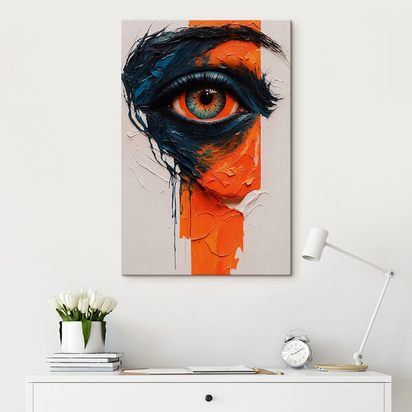 Pictura unui ochi cu vopsea pe el Tablouri Pictura unui ochi cu vopsea pe el