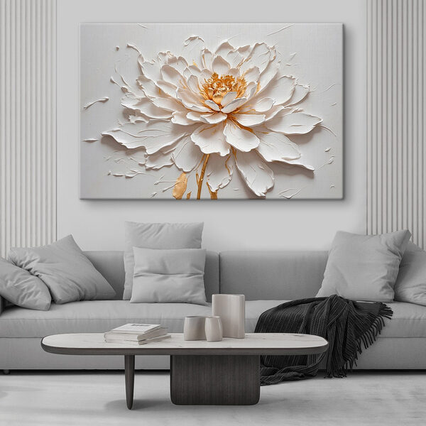 Floare elegantă în relief texturat Tablouri Floare elegantă în relief texturat
